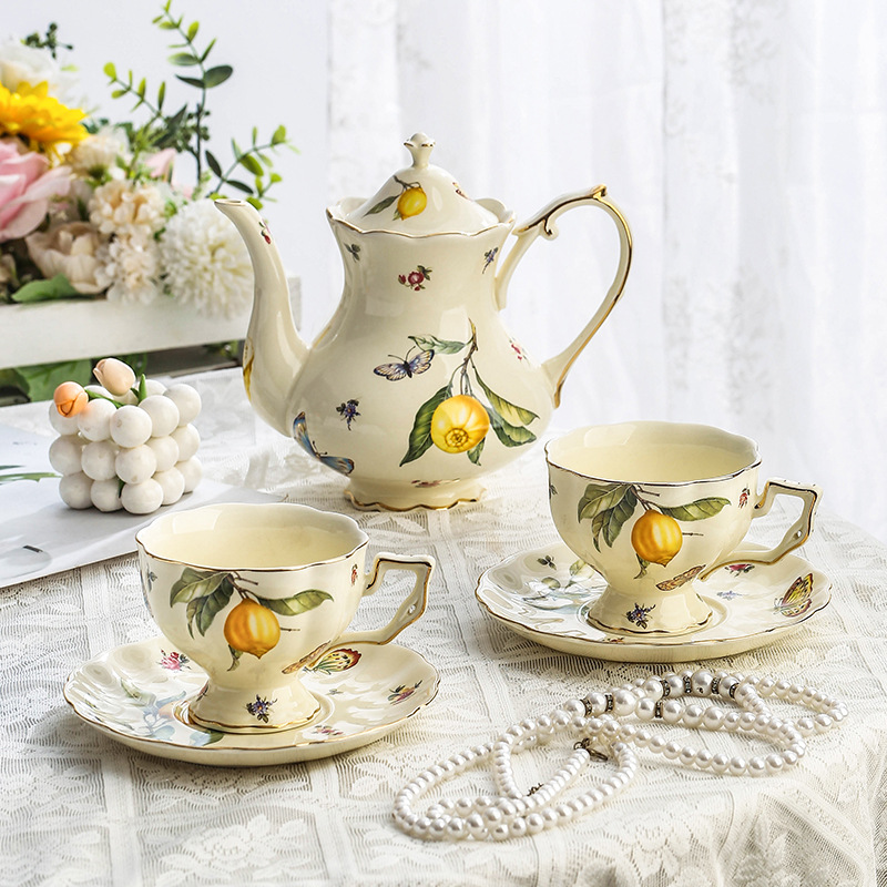 Lemon Tea Coffee - Juego de Té Estilo Campestre Europeo,