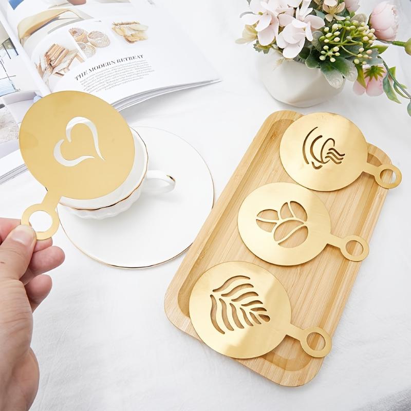 Coffee Stencil Art - Juego de 4 plantillas de acero