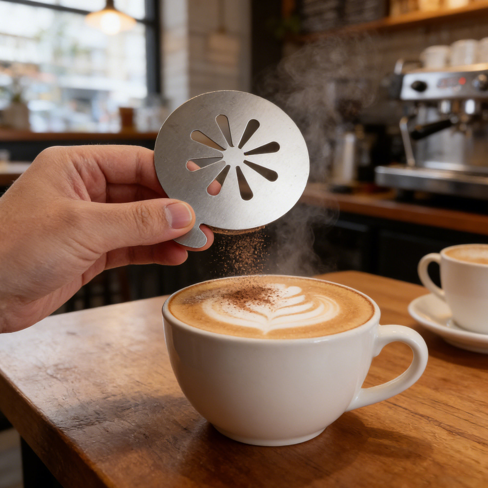 Coffee Stencil Art - Plantillas de acero inoxidable reutilizables para