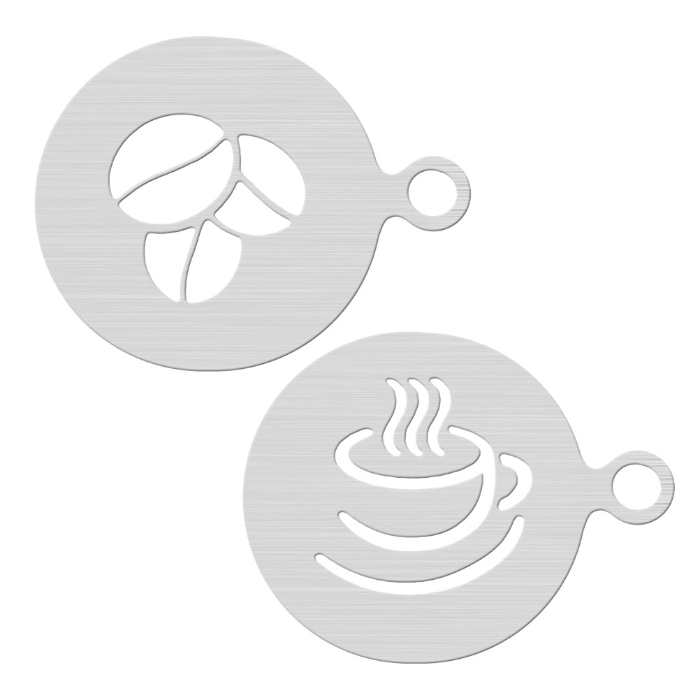Coffee Stencil Art - 2 Plantillas de Acero Inoxidable para