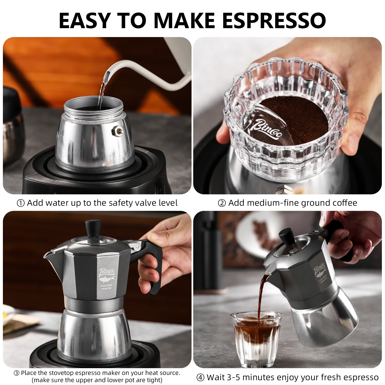 Cafetera Moka Bincoo de 2 Taza - Coffee Tea Chocolate reseña y precio