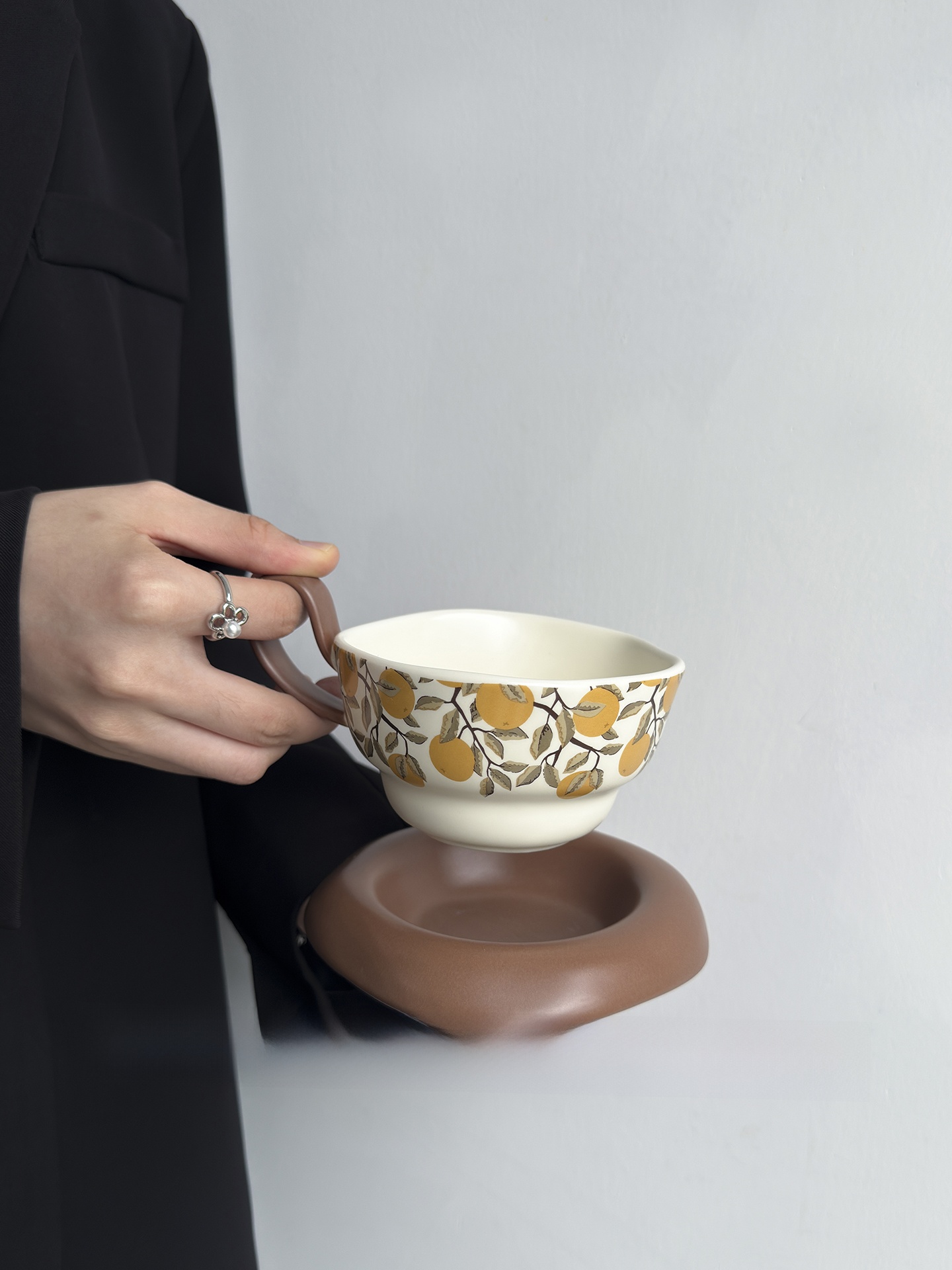 Juego de taza y plato de cerám - Lemon Tea Coffee reseña y precio