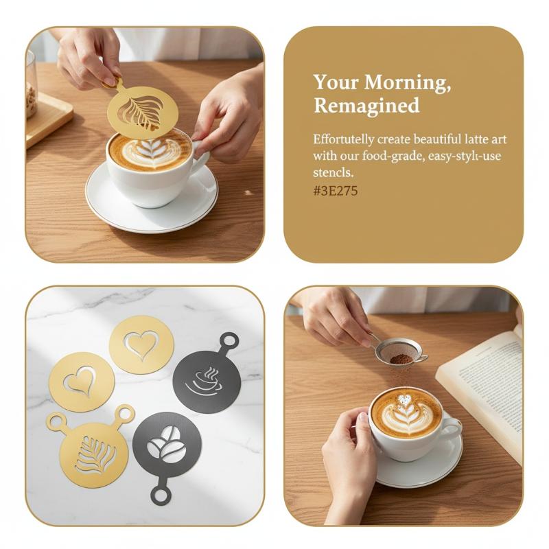 Juego de 4 Plantillas de Acero - Coffee Stencil Art reseña y precio