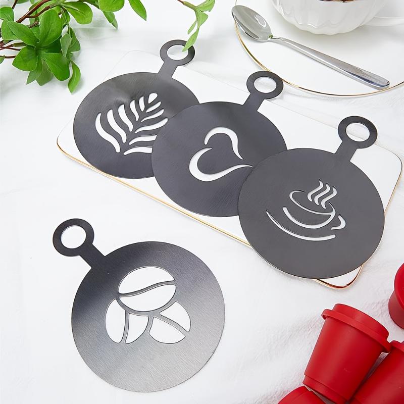 Juego de 4 plantillas de acero - Coffee Stencil Art reseña y precio