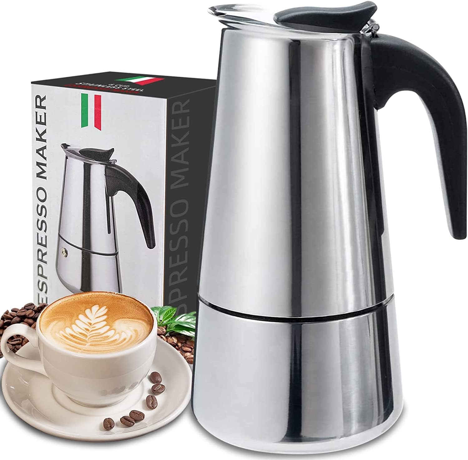 4/6/9 tazas Moka Pot Caffe Taz - Coffee Tea Chocolate reseña y precio