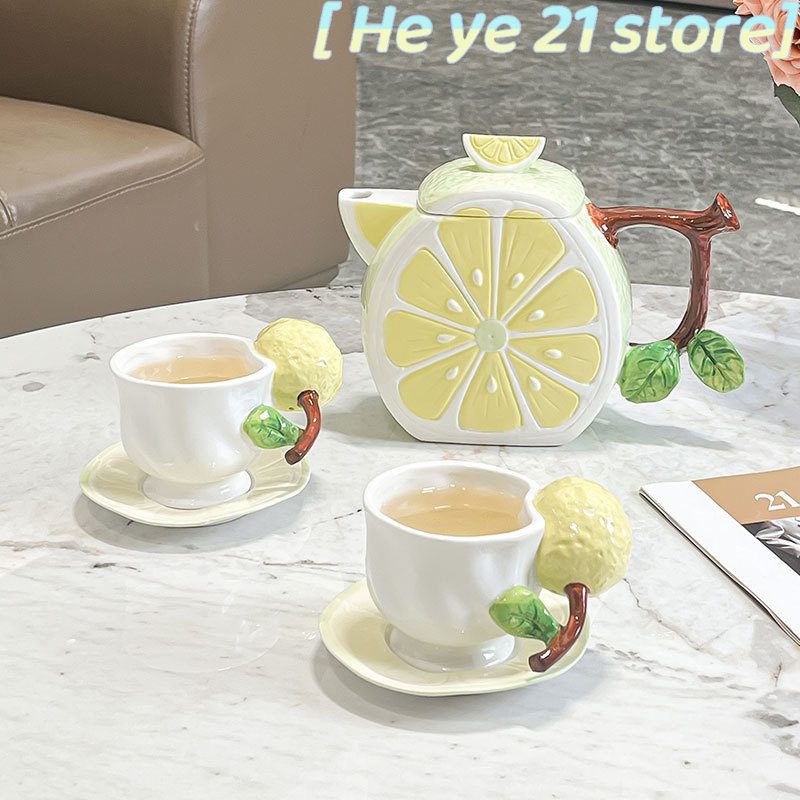 Juego de taza y platillo de ca - Lemon Tea Coffee reseña y precio