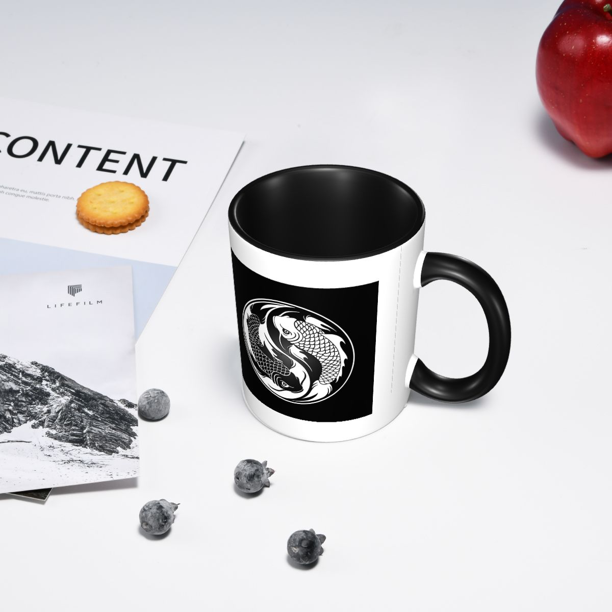 Taza de pescado Yin Yang Koi e - Coffee Tea Yin Yang reseña y precio
